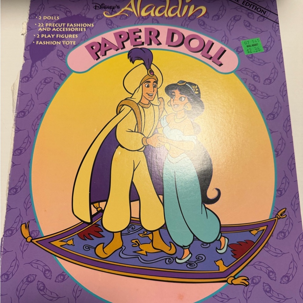 Vintage 1990s Disney Aladdin Paper Dolls Set